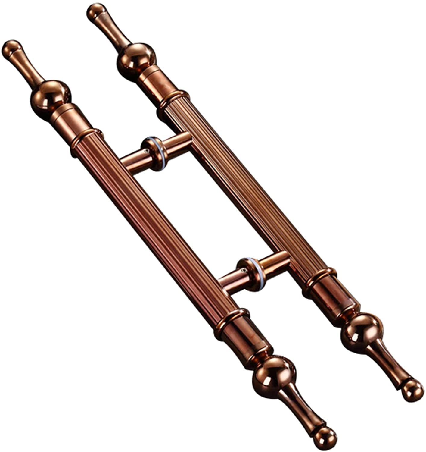 CWCQGH Pull Push Shower Kitchen Door Pulls Door Pull Heavy Duty Barn Door Handle,Hotel Hall KTV Coffee Shop Antique Push Pull Handle Interior Exterior Round Door Pull Handle Sta,Rose Gold-66cm/26in