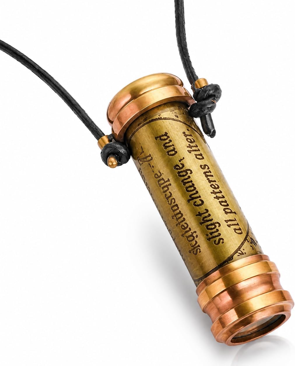 Antique Brass Kaleidoscope Pendent - Easy to Carry, Handmade for Kids, Friends, Family & Children