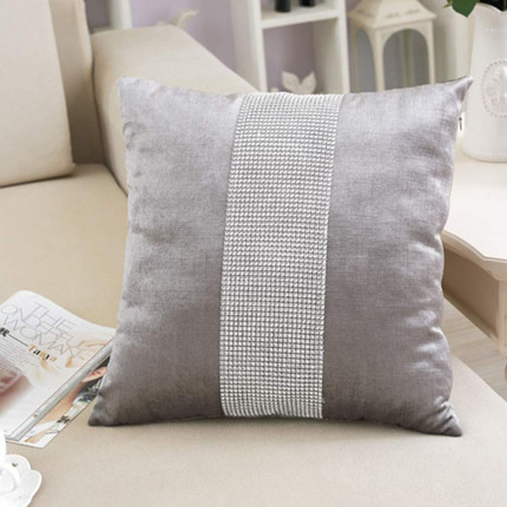 2 federe per cuscini, con elegante atmosfera, semplice e moderna, con diamanti, lussuose federe decorative con cerniera, copricuscini per divano, letto