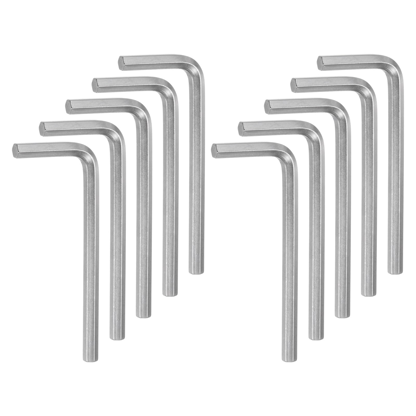 QUARKZMAN 10 Piezas de Llave Hexagonal de 6 mm, Llave Hexagonal en Forma de L de Acero Cromado Vanadio para Reparaciones en el Hogar, Tono Plateado