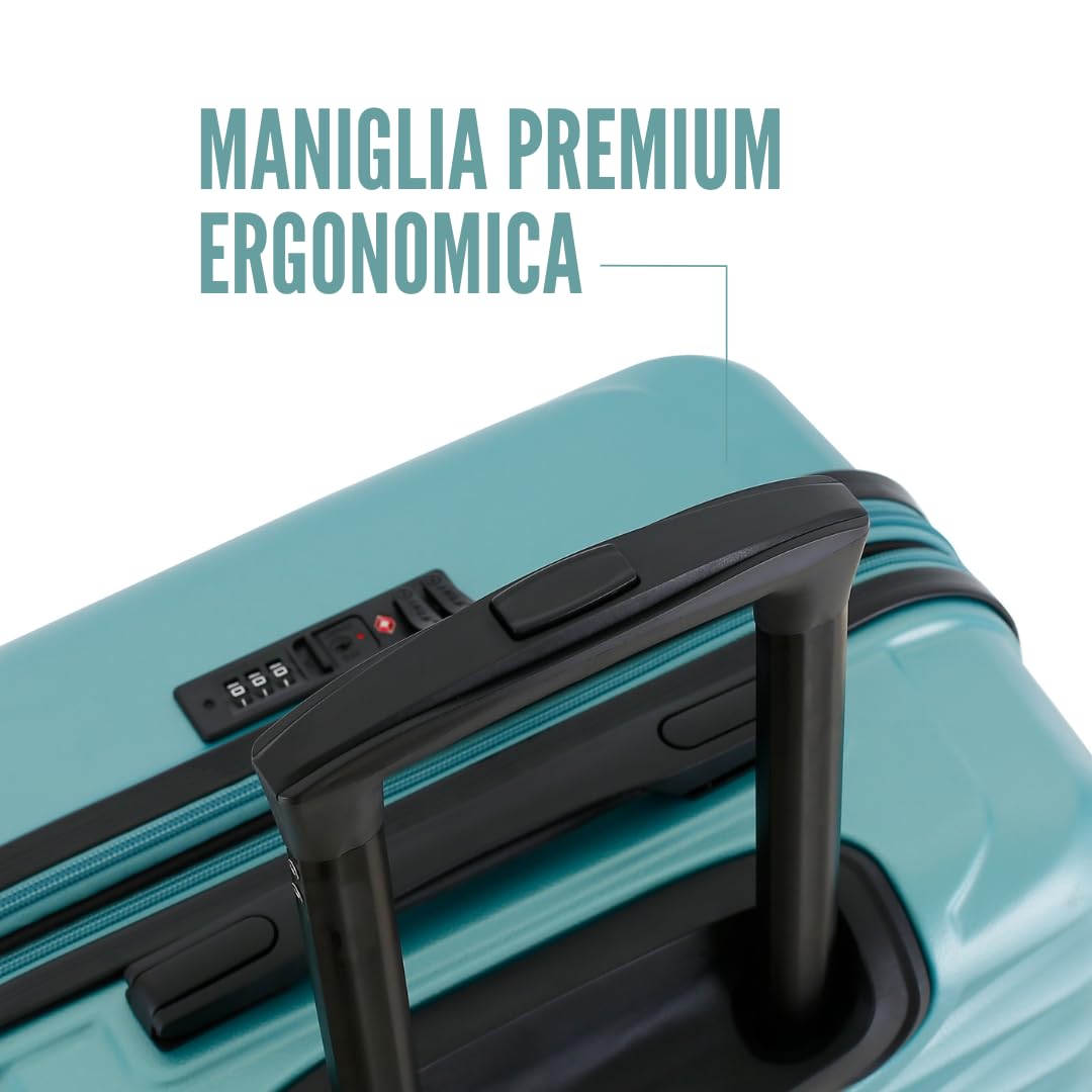 Krypton - Trolley S Espandibile Bagaglio a Mano, 55 x 40 x 20 cm, con TSA, Con cerniera espandibile 5 cm 35/41 L, super leggero 2,4 kg (Green, Bagaglio a mano 55x40x20cm)