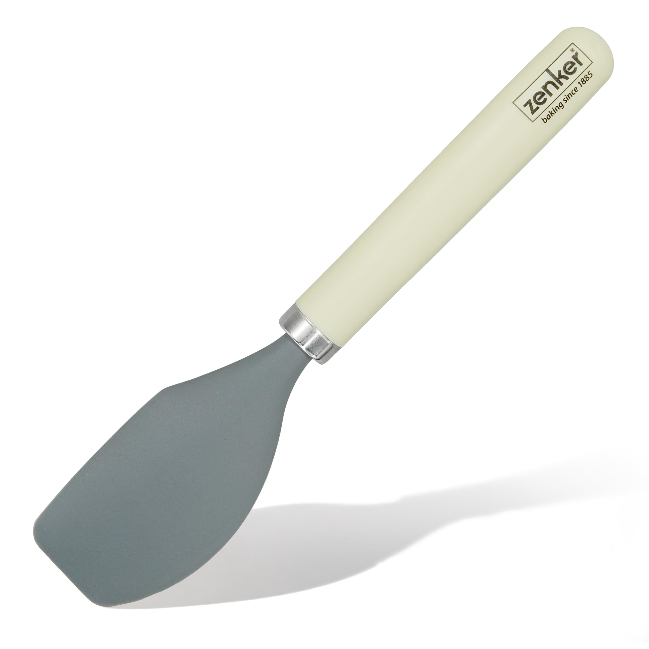 Zenker LFGB Silicone Spatula with Rounded Plastic Handle, for Scraping Batter, Sauces, and Ingredients, Dishwasher Safe, Ideal for Coated Pots and Pans, Cream, 29.5x6.3x2cm