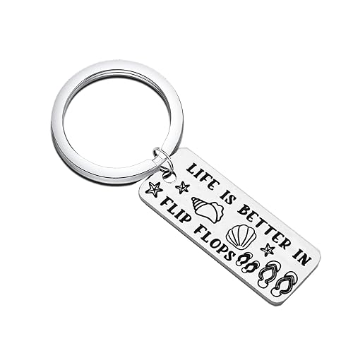 Life is Better in Flip Flops Key Ring Beach Life