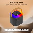 pTron Newly Launched Fusion Tunes 10W Mini Bluetooth Speaker with Wireless Karaoke Mic, 8Hrs Playtime, Vivid RGB Lights, Voice Effects, Multi-Play Modes BT5.1/TF Card & Type-C Charging Port (Black) gallery image