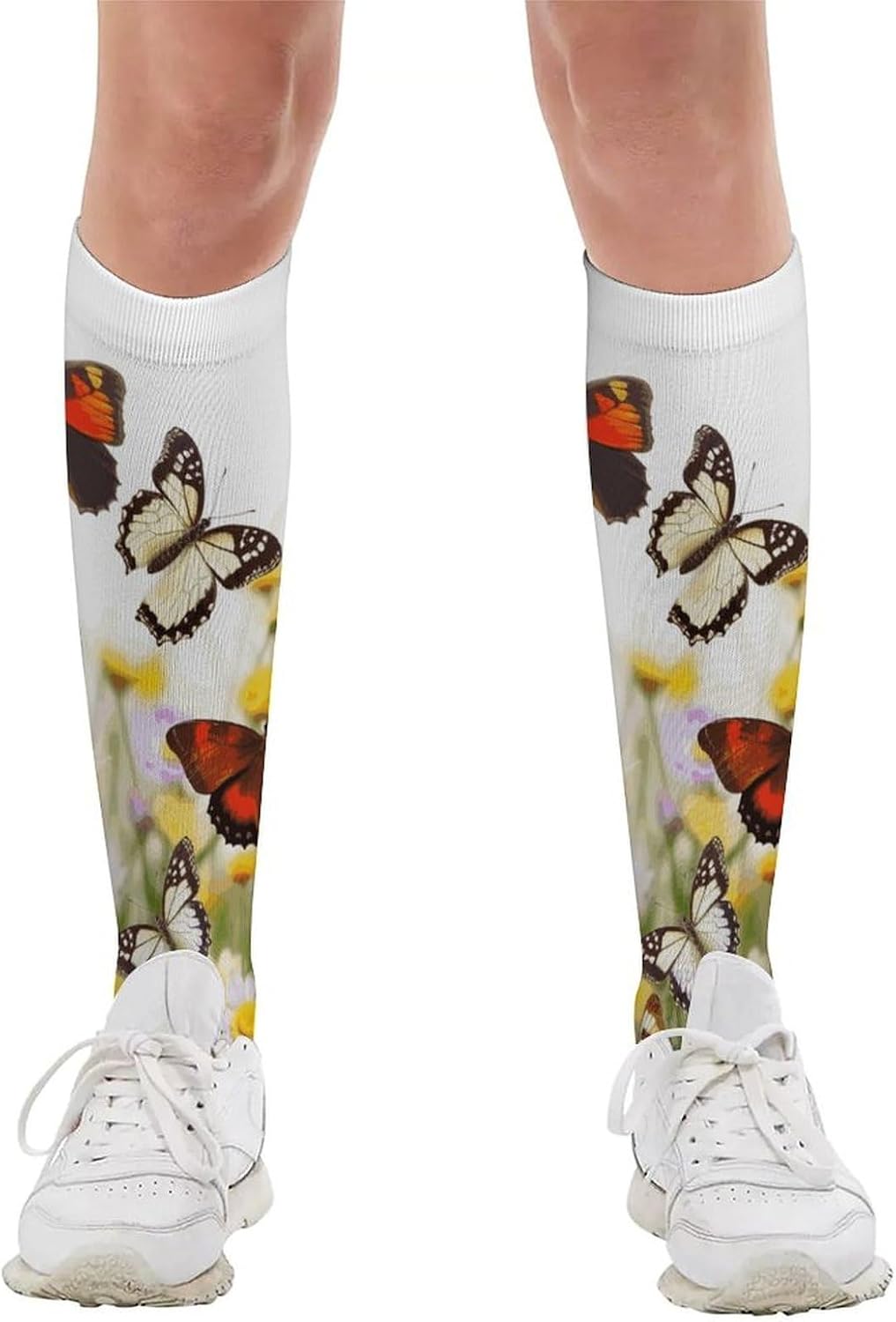 Group of Butterflies Compression Socks for Women Men Comfort Over The Calf Socks Moisture Wicking Breathable Athletic Sock