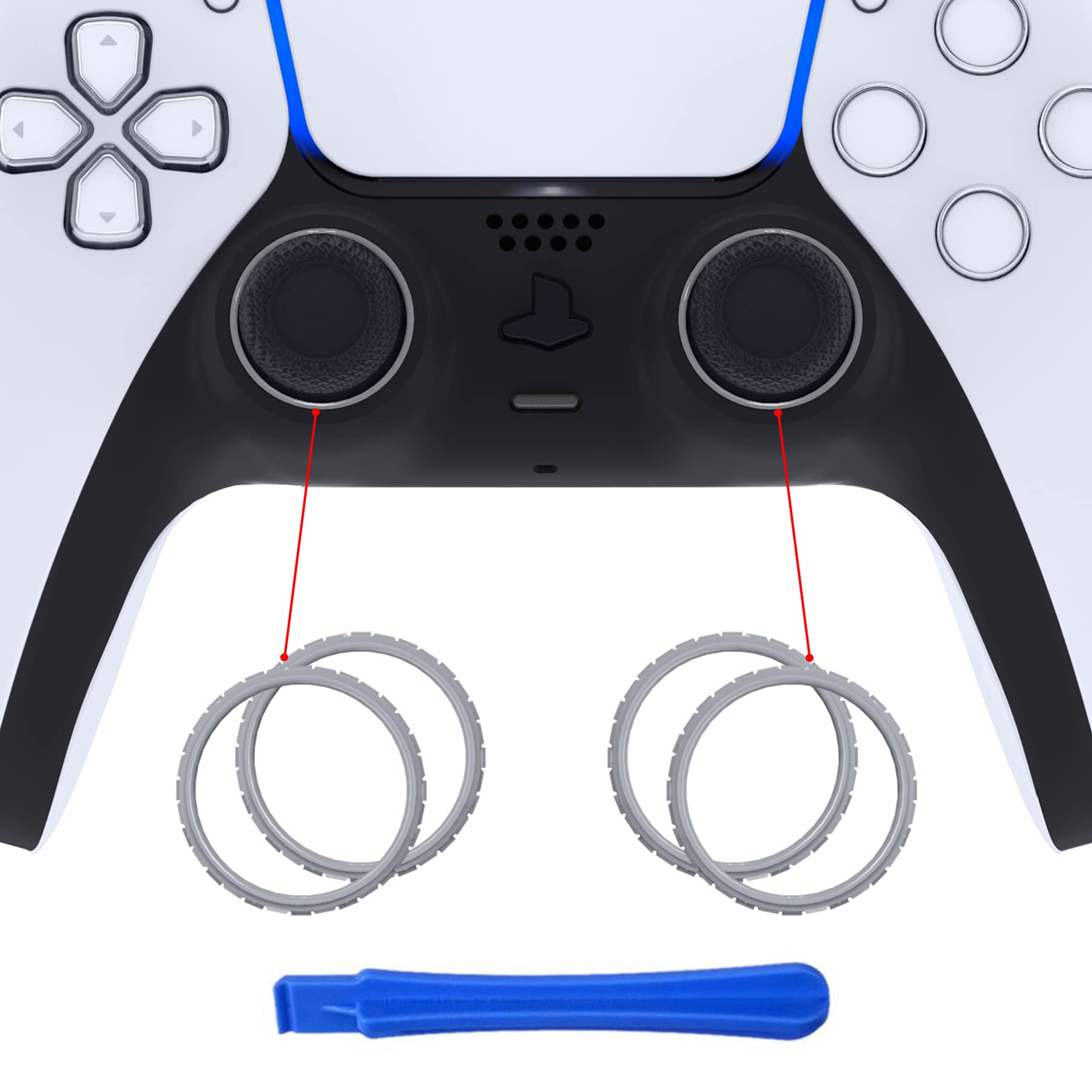 eXtremeRate ps5コントローラー(BDM-010 BDM-020 BDM-030 BDM-040 BDM-050)に対応用取り替えるアクセサリー、ピュアカラーの交換リング-コントローラーは含まれていません【パープル】 - 3