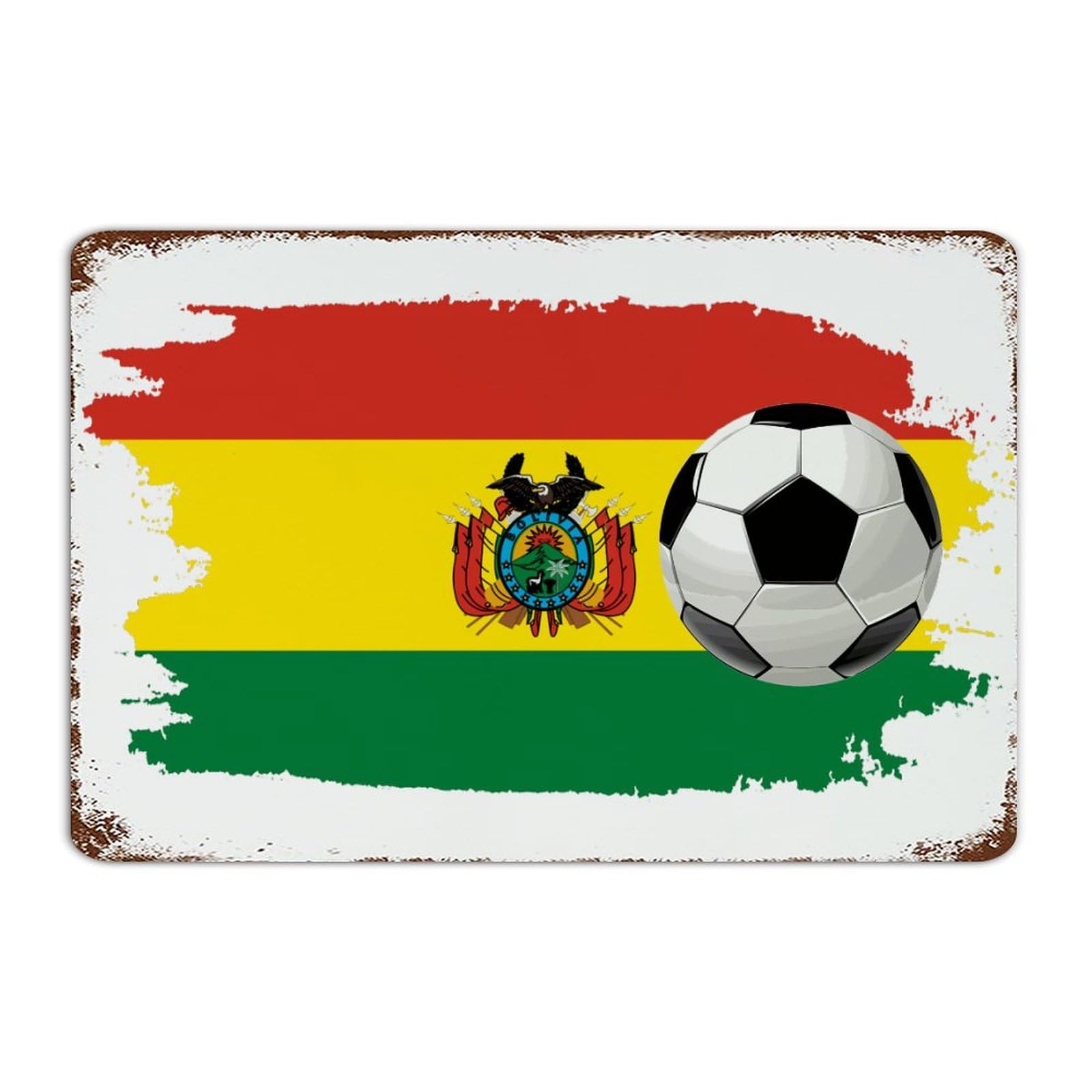 Plaque en métal Bolivie football de qualité supérieure pour décoration de cabine