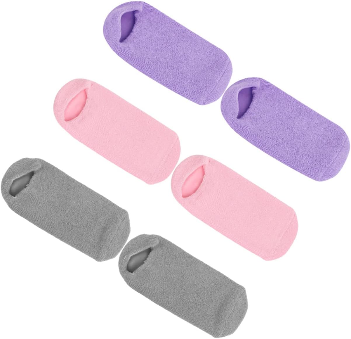 3pairs Moisturizing Gel Socks for Dried Feet Care Softening Spa Socks for Cracked Heels for Nighttime Foot Treatment and