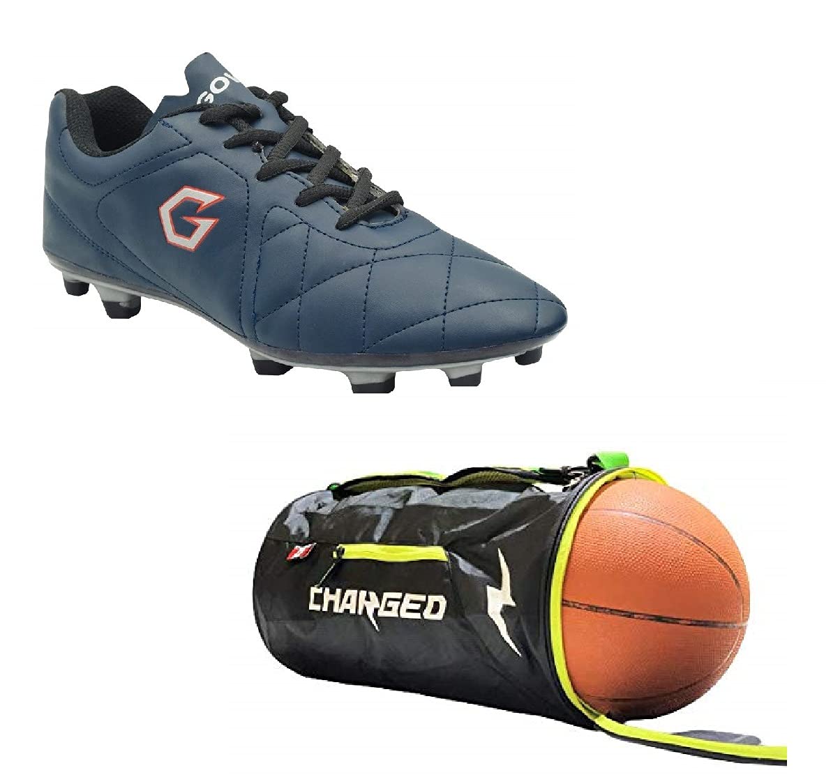 Charged Sports Bag Bueno Black Lime With Gowin Football Shoe Mercury Navy New Size-3-image-23