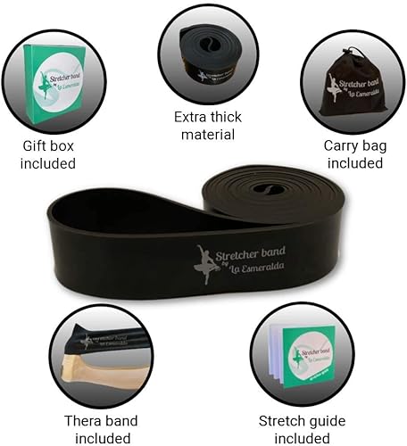 Miniatura 2 de La Esmeralda Juego de 2 bandas elásticas para ballet, bailarines, gimnasia. Bandas de resistencia para mejorar la flexibilidad, la división y la