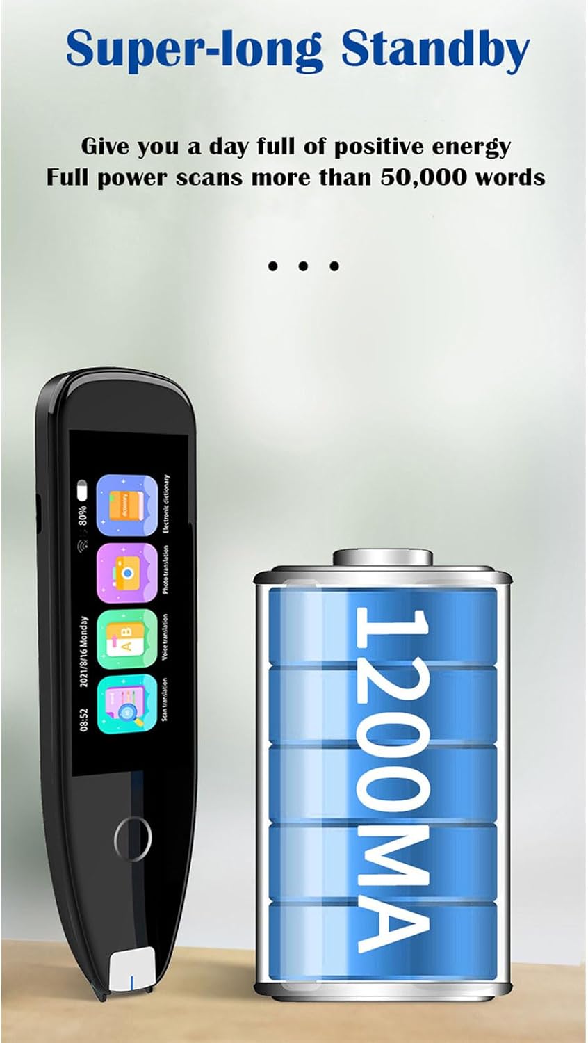 Pissente All in One Reading & Translation Pen,112+ Languages, Offline Mode, Text to Speech, Ideal for Dyslexia Aid & Language Learning