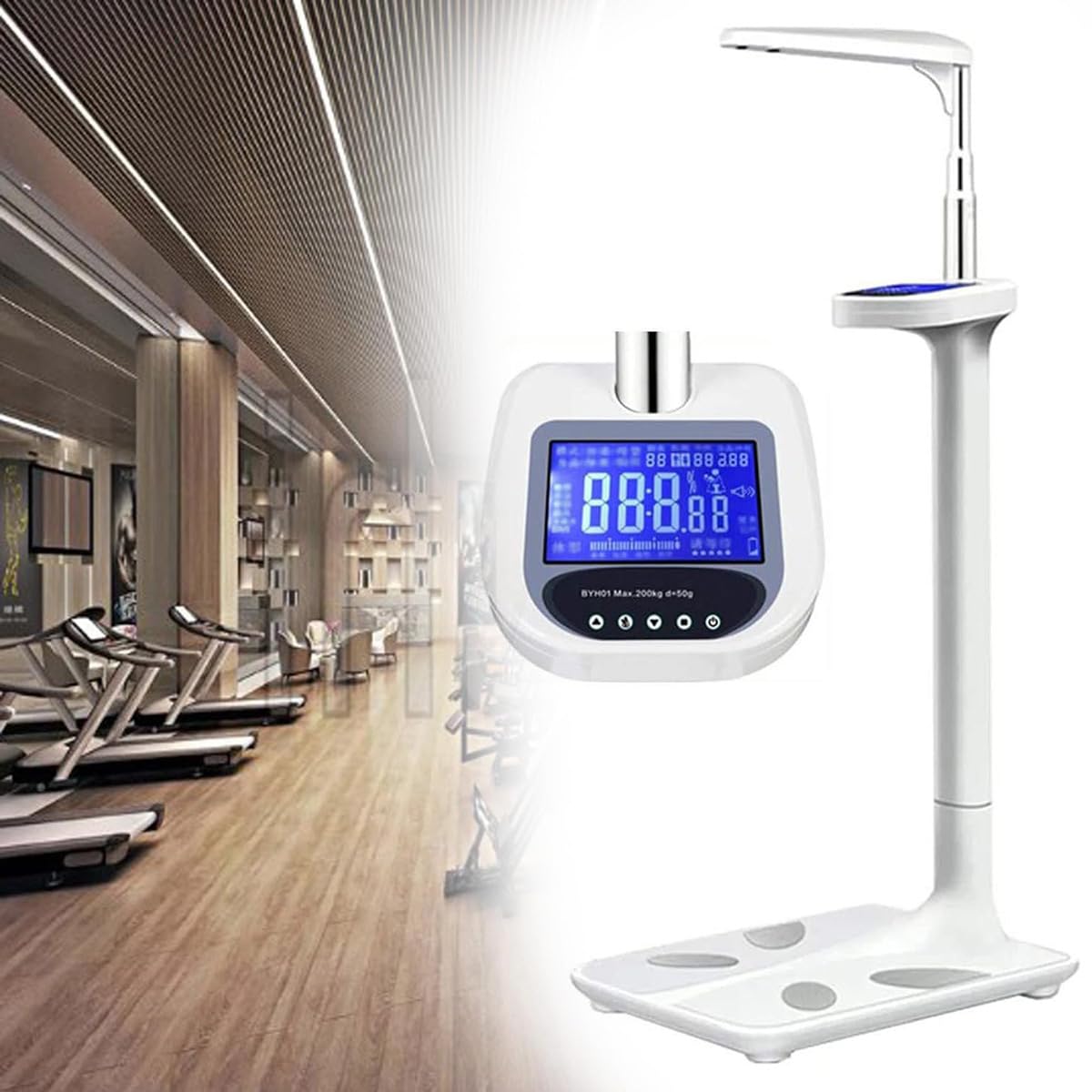 FENOKD Body Composition Analyzer, Fat Analyzer Electronic Scales with LCD Display, for Weight/Height/Obesity Value/BMI Measurement, 440 lb Capacity