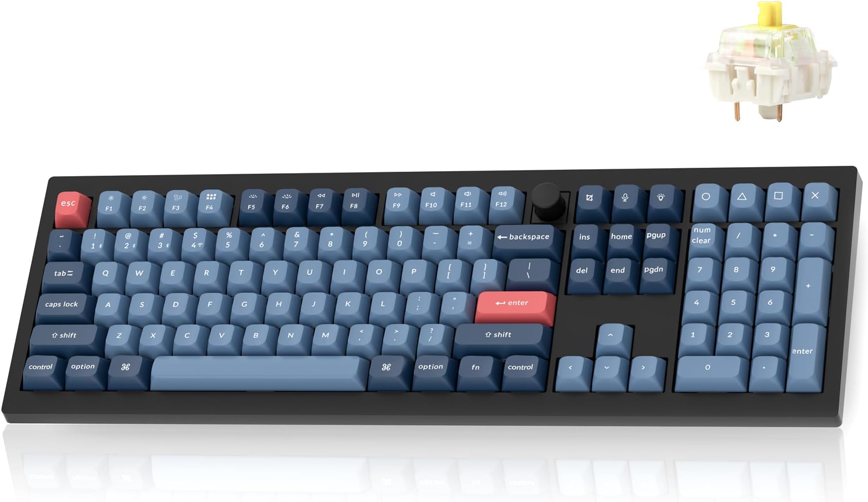 V6 Max Wireless Custom Mechanical Keyboard, 2.4 GHz Bluetooth QMK Full-Size Layout RGB with Hot-swappable Gateron Banana Switch Compatible with Mac Windows Linux