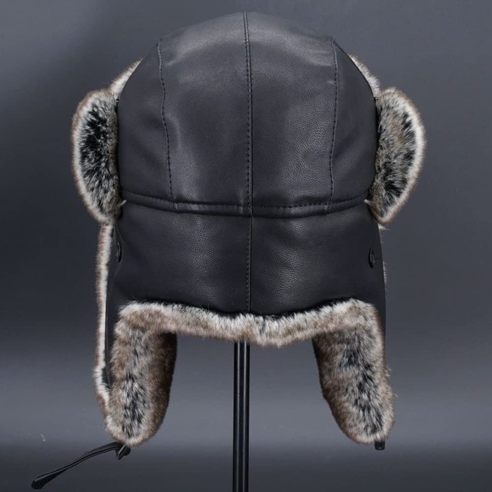 Donna/Uomo Cappello da Caccia in Pelliccia Sintetica Caldo Berretto Russo con Paraorecchie Cappello Aviatore in Pelle
