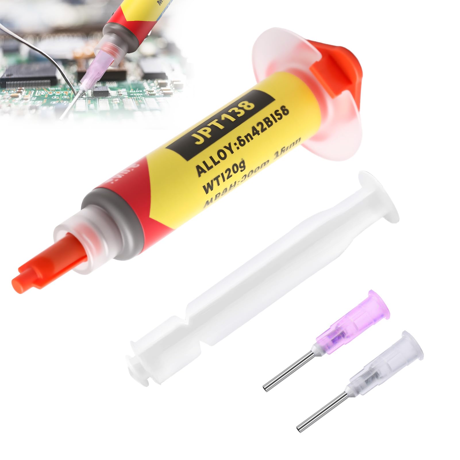 Flussante Per Saldatura A Stagno Sn42 Bi58, Flusso A Bassa Temperatura 138°C, Buona Conduttività Termica E Resistenza Meccanica, Non Facile Da Rompere O Ossidare, Adatta Per BGA, SMT, LED E Pasta Sald