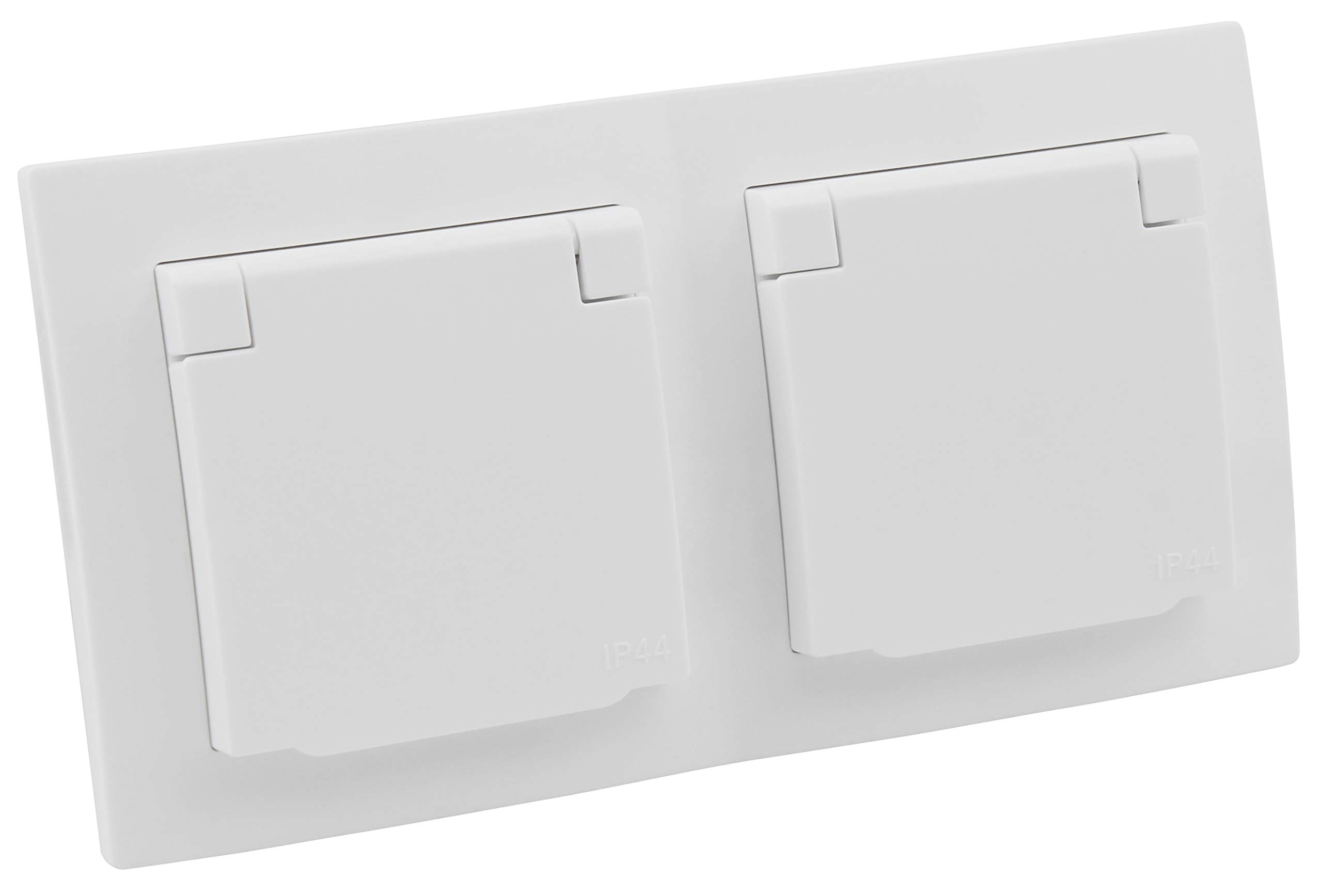McPower Presa Da Incasso IP44 Antracite – 2 Pezzi Con Coperchio A Molla, 16A 250V, Per Bagno E Esterni, Serie Flair