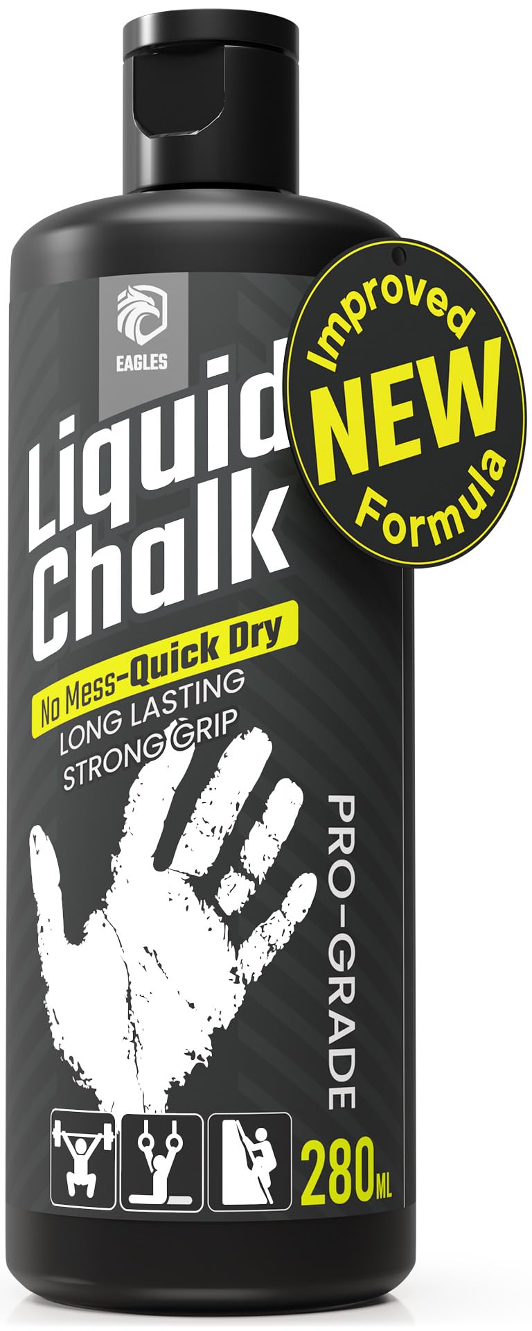 EAGLES Pro Grade Gym Liquid Chalk 50, 120 or 280ml Mess-Free Chalk for Weightlifting, Gymnastics Rock Climbing, Pole Grip, Sports Dries in Seconds -