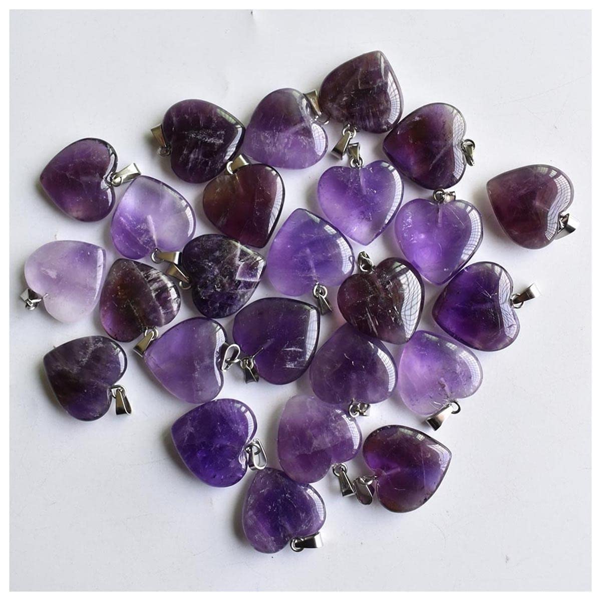 Lote 30 cuentas corazón cristal 20mm, piedras pulidas de alta calidad estética