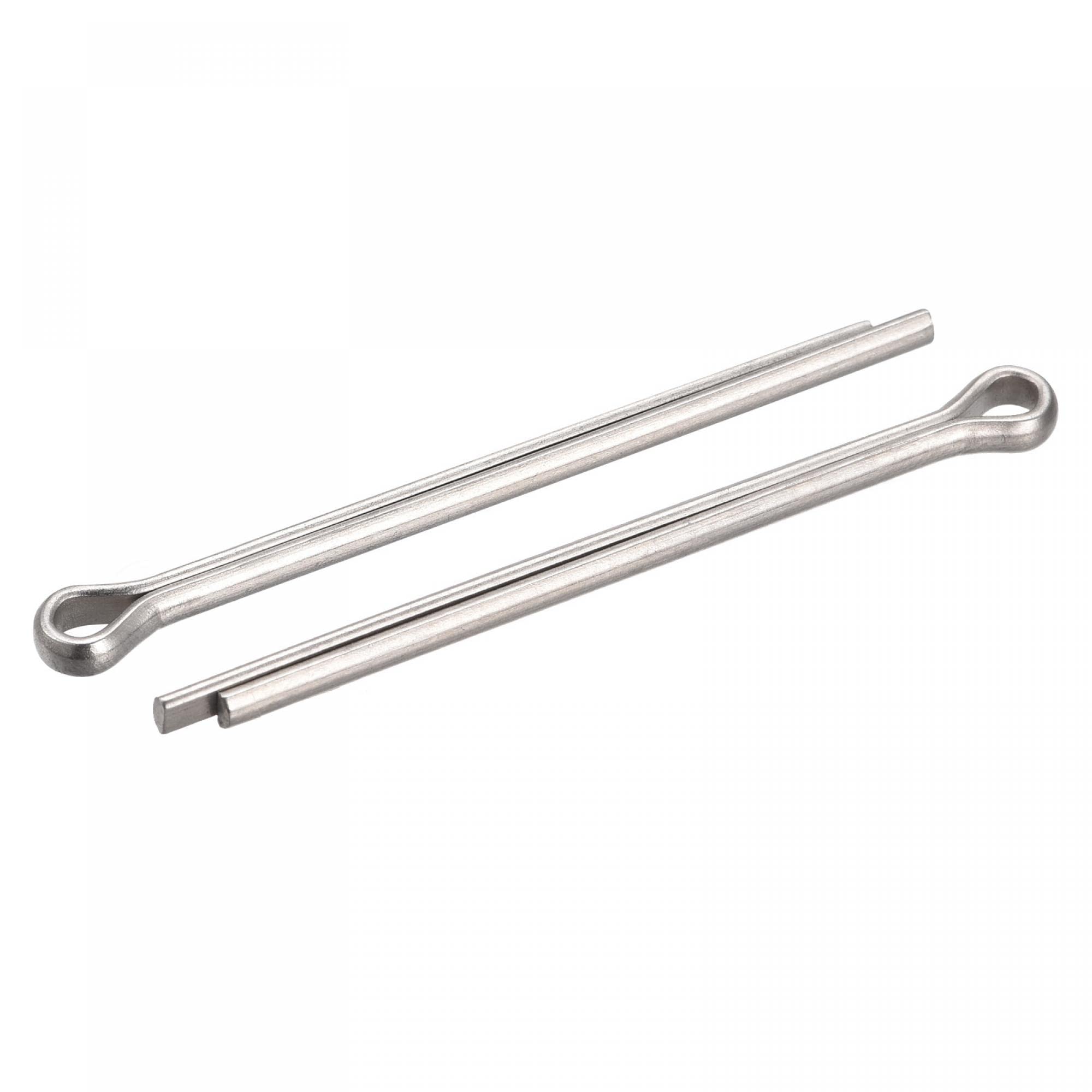 uxcell Split Cotter Pin, 3mm x 60mm Stainless Steel Clip Fastener Fitting for Automotive, Mechanics, Silver Tone, 30Pcs