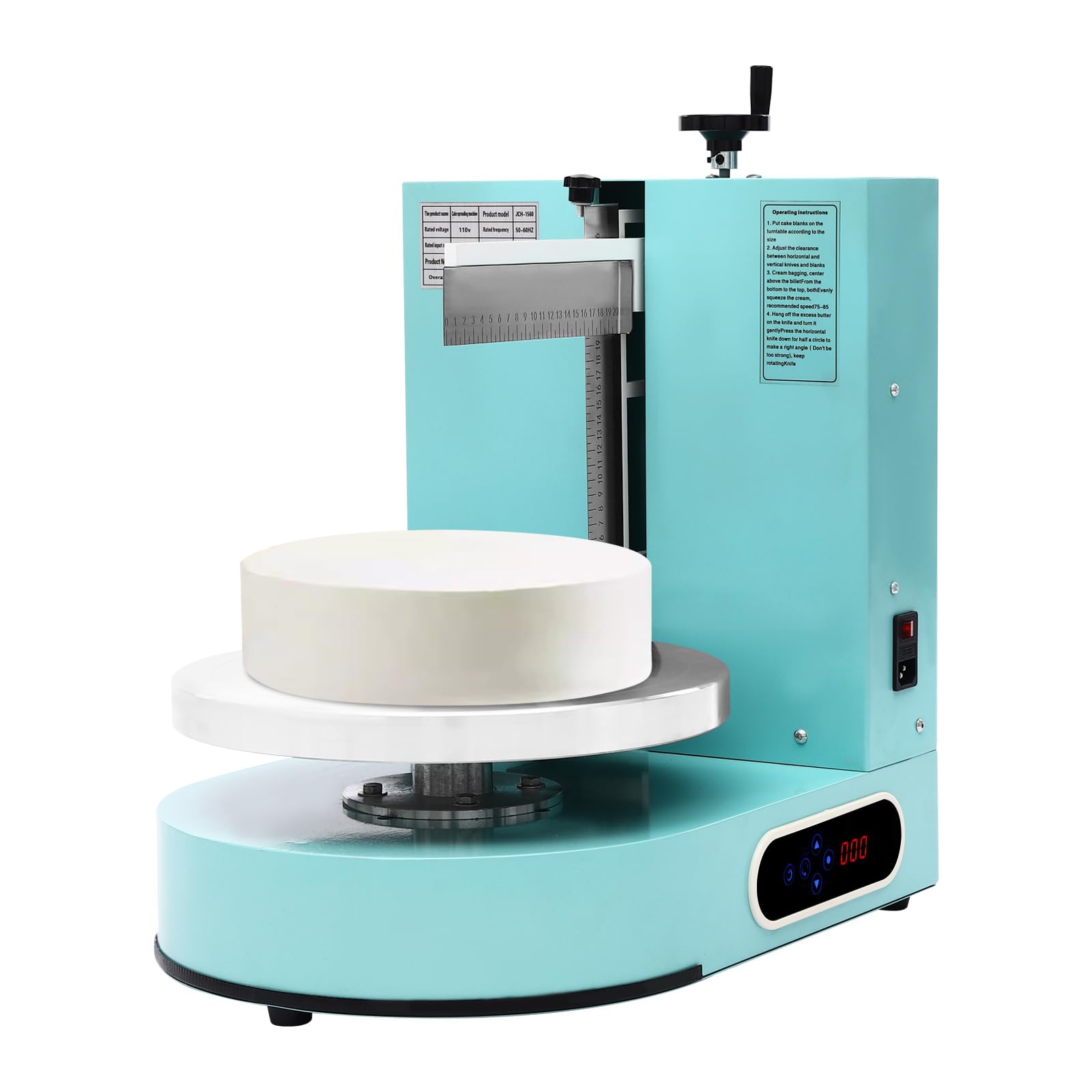 Electric Cake Decorating Machine, 200W Automatic Cream Butter Coating Spreading Smooth Machine Surface Scraper for Dia 4-12inch, H 7.87 inche Cakes, Adjustable Rotating Speed