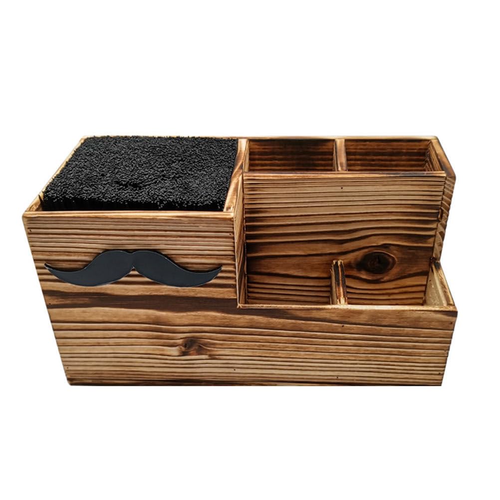 Luxshiny Salon Schere Halter Rack Holz Friseur Schere Lagerhalter Friseur Kämme Clips Desktop Schreibtisch Organizer Zubehör für Salon Büro zu Hause