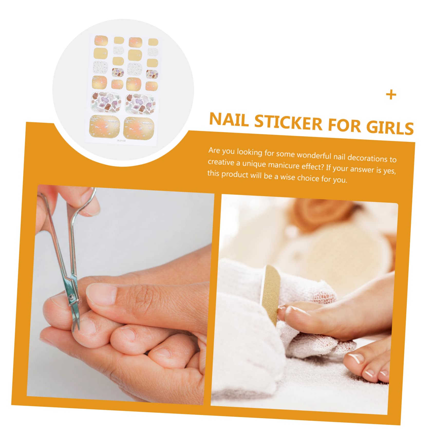 PACKOVE 5 Set Adesivi Per Unghie Decorativi Stickers Per Manicure Facili Applicare Design Chic Per Pedicure Art Per Feste E 8 Fogli*5
