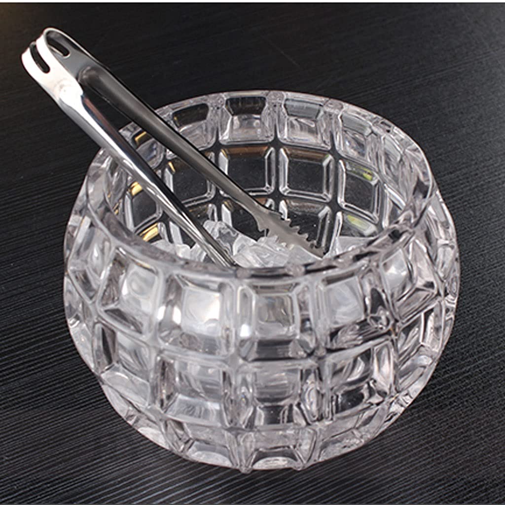 Seaux à Glace Seau à Glace en Verre créatif Bar glaçon Seau à Glace Maison Restaurant Seau de Stockage de Bureau Envoyer des Pinces à Glace en Acier Inoxydable Seau à Glace Seau à Vin