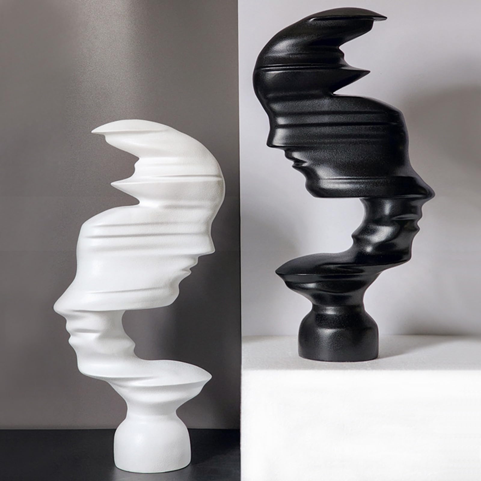 Abstrakte Deko Skulptur, Moderne Kunst Statue, Harz Figur Für Wohnzimmer, Bücherregal Deko, Home Dekoartikel, Weiß, Klein
