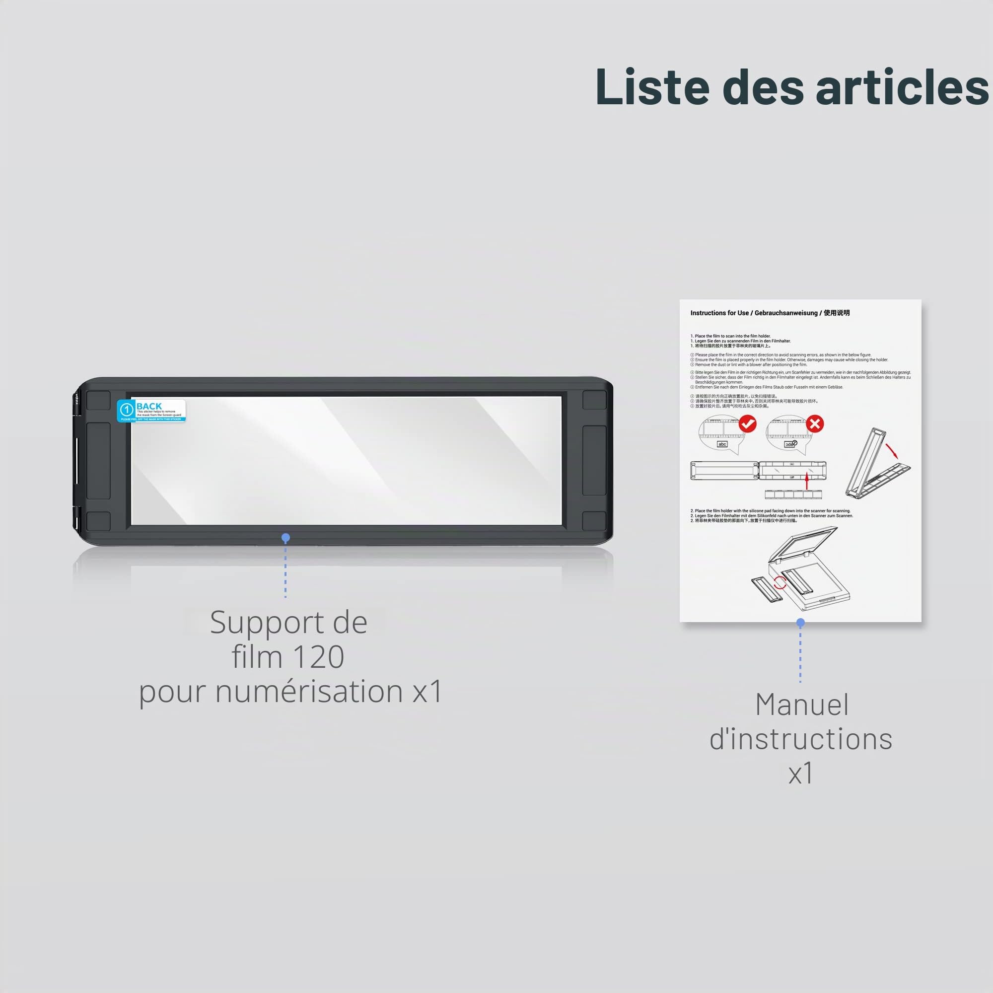 JJC Support magnétique pour 120 films pour numérisation négative de format moyen - Pour la plupart des scanners à plat standard