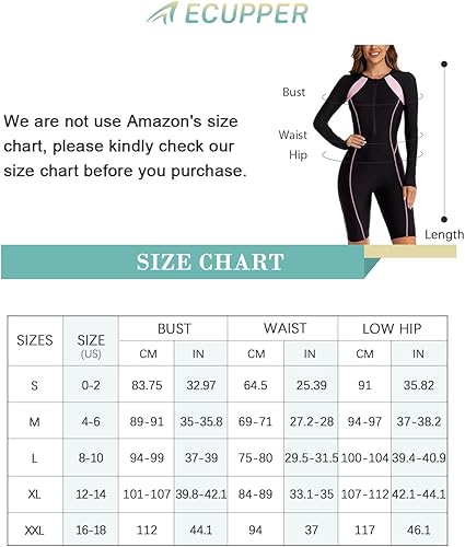 Miniatura 6 de ECUPPER Traje de baño de una pieza con cremallera frontal para mujer traje de baño de manga larga Boyleg corto traje de baño atlético para surf