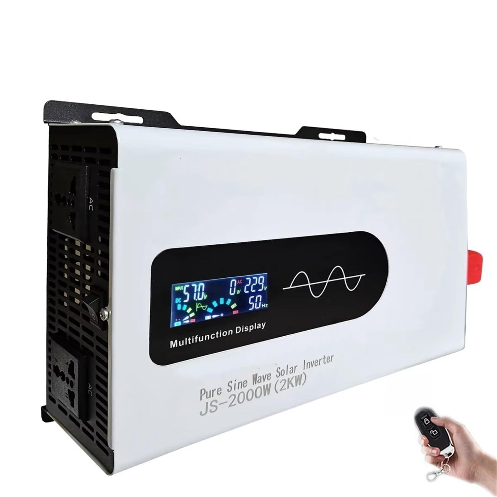 Inversor Inversor De Onda Sinusoidal Pura Coche 2000W 6000W Portátil con Alimentación Solar De 12V CC 24V 48V 60V 72V 9 V 100V CA 60Hz Socket Onda sinusoidal modificada(24V,2000W 2KW Remote)