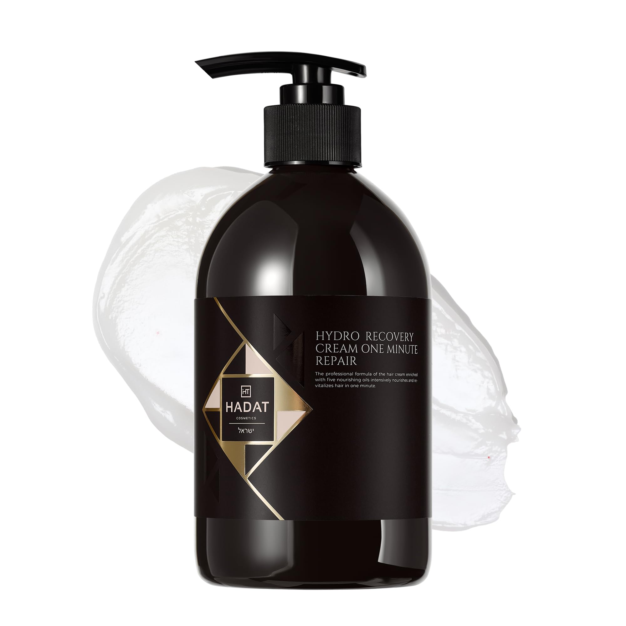 HADAT Hydro Recovery Cream One Minute Repair - Trattamento professionale per capelli secchi, danneggiati e crespi, idratante, con oli e cheratina, 500 ml