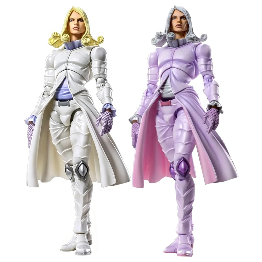 2 szt. zabawna walentynkowa figurka anime przegubowa 15 cm | JJBA statuetka ruchome figurki z wymiennymi akcesoriami, ozdoby kolekcjonerskie na biurko, prezenty dla fanów