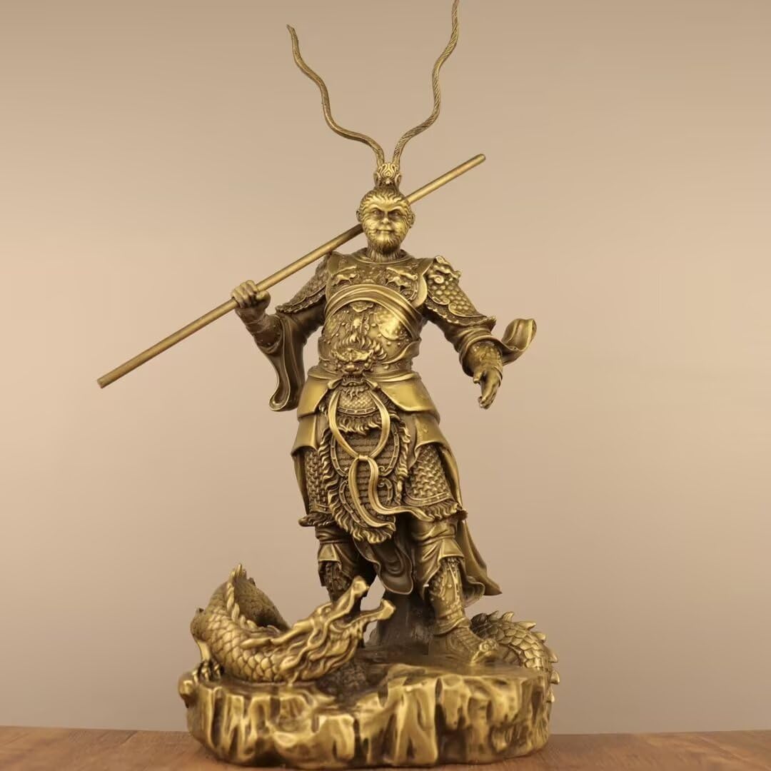 Dytartzx Pure Bronze Monkey King Sun Wukong Statue Home Wine Cabinet Decoration Housewarming Gift