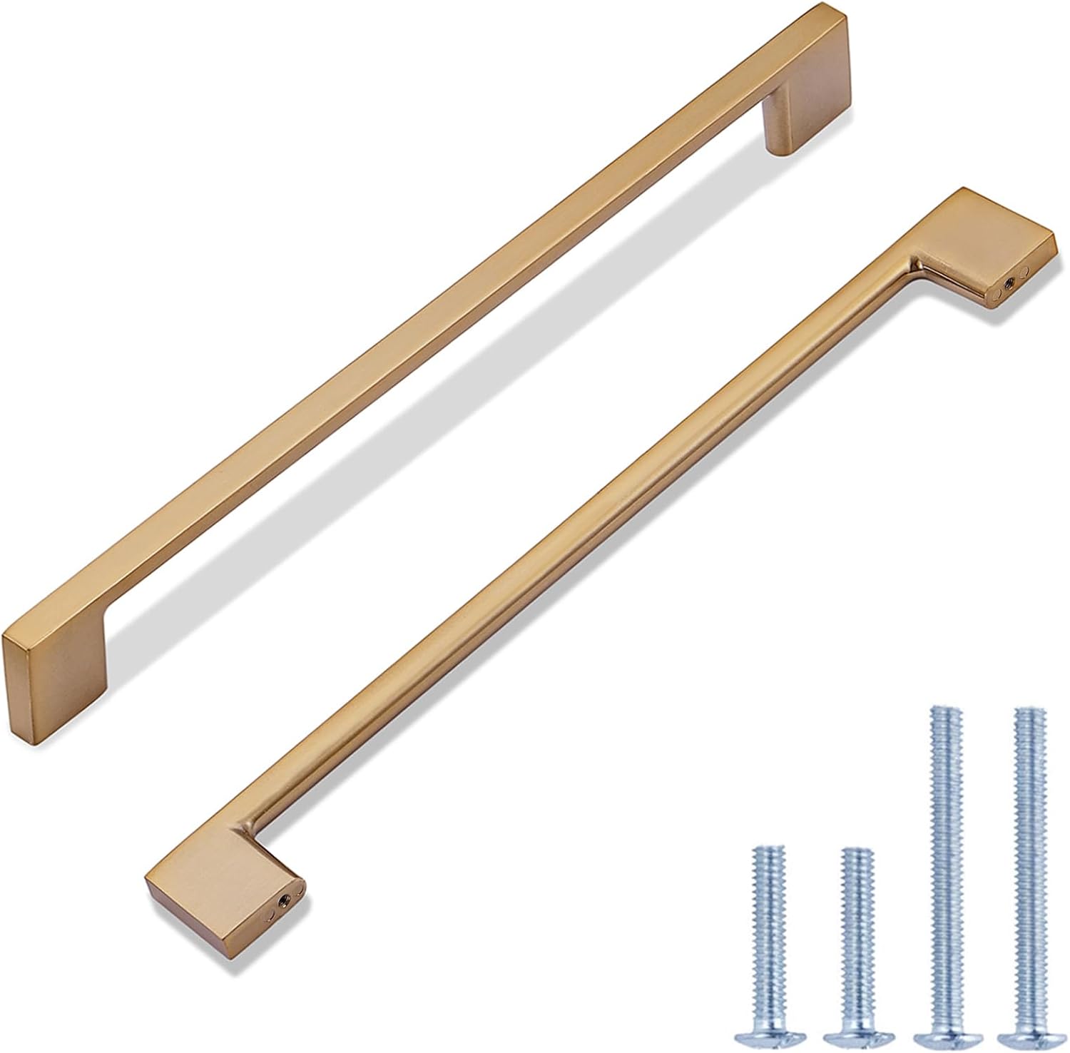 Newlaking 6 Pack Champagne Bronze Cabinet Pulls, Brushed Brass Drawer Pulls 10 Inch (256mm) Hole Center, Solid Champagne Bronze Kitchen Cabinet Handles Hole Center: 10 inch (256 mm) Champagne Bronze