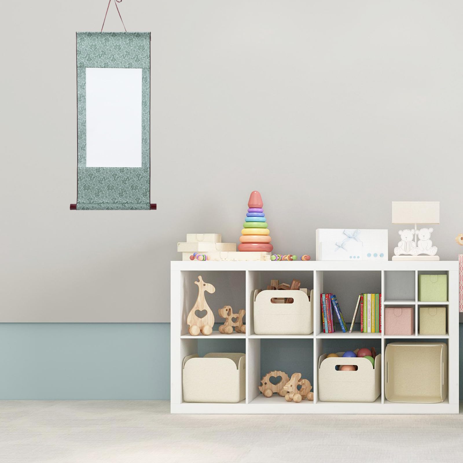 YARNOW 12 sztuk chińskich zwojów kaligraficznych - puste wiszące zwoje rysunkowe - 27,6 x 13,8 cala, wiszące, puste, papier Xuan do projektów artystycznych DIY