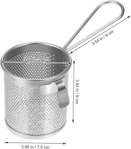 Miniatura 2 de Operitacx Colador de pasta de té de acero inoxidable inserción de pasta de espagueti colador de malla de fideos con asa para el hogar cocina colador