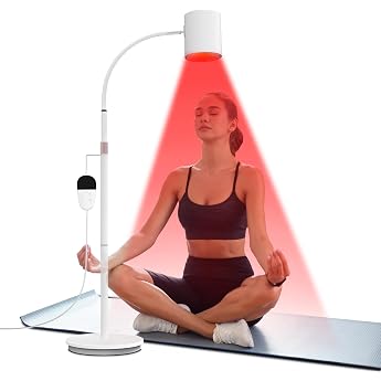 Red Light Lamp 660 nm & 850 nm & 940 nm Infrared Lamp Red Light with 10/20/30 Minute Timer 5 Brightness Levels 20 W COB Chip Design Red Lights for Office/Home [Energy Class F]