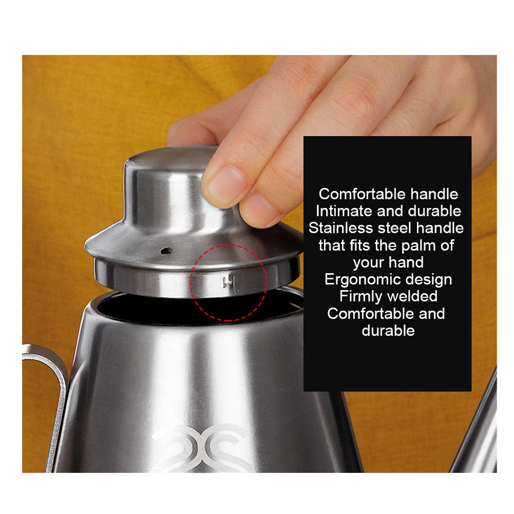 Stainless Steel Oil Bottle, Stainless Steel Household Kitchen Olive Oil Dispenser Bottle for Oil/Vinegar/Soy Sauce(18 oz (About 460ML)) - Image 2