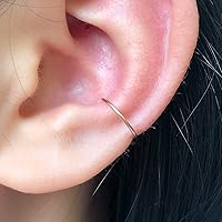 Vista 132 de Small Gold or Sterling Silver Huggie Hoop Earrings for Women Cartilage Nose Helix Tragus