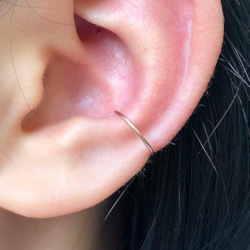 Miniatura 132 de Small Gold or Sterling Silver Huggie Hoop Earrings for Women Cartilage Nose Helix Tragus