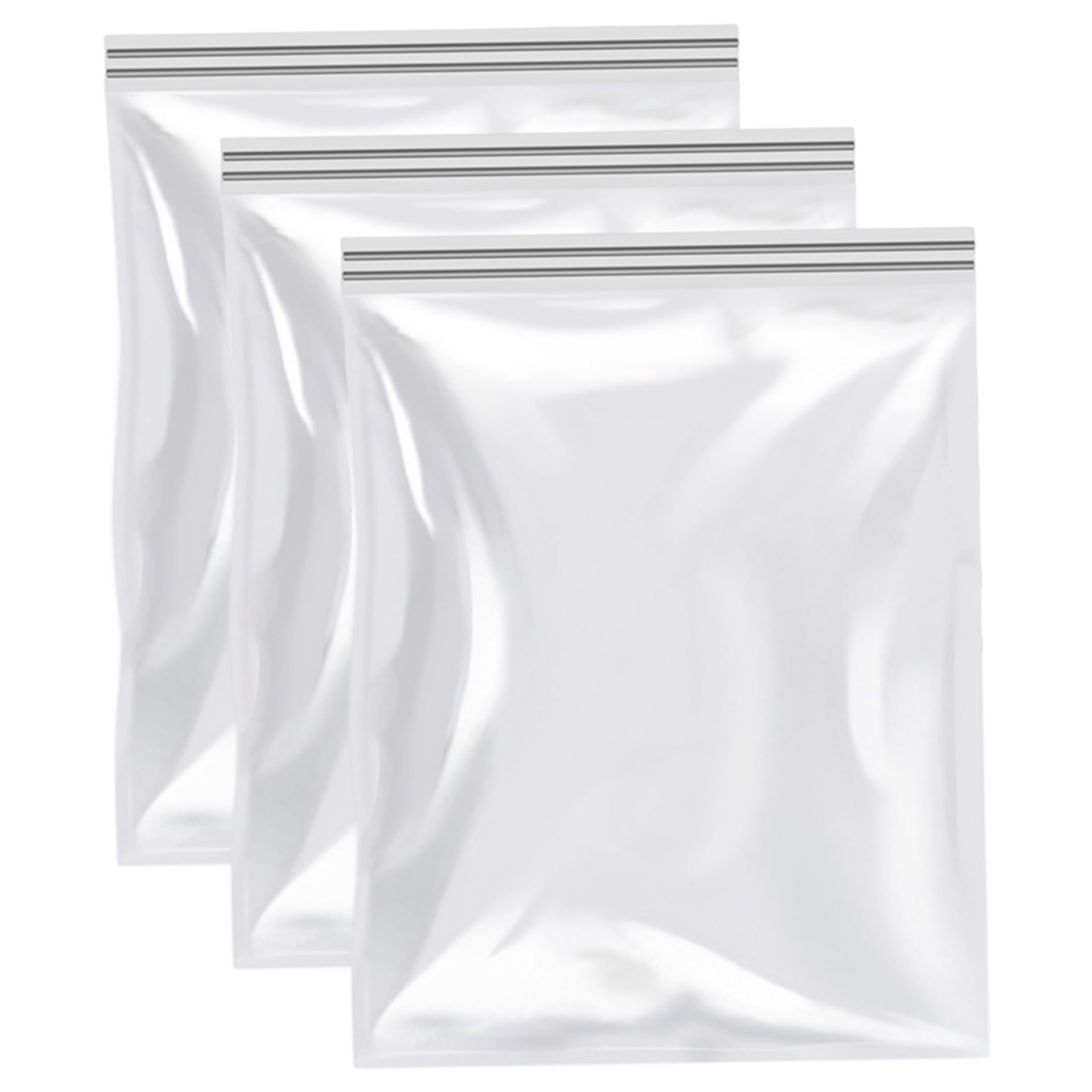 Lot de 3 sacs de nettoyage pour grille de four et rangement sous vide, en polyéthylène épais, transparent, 80 x 60 cm