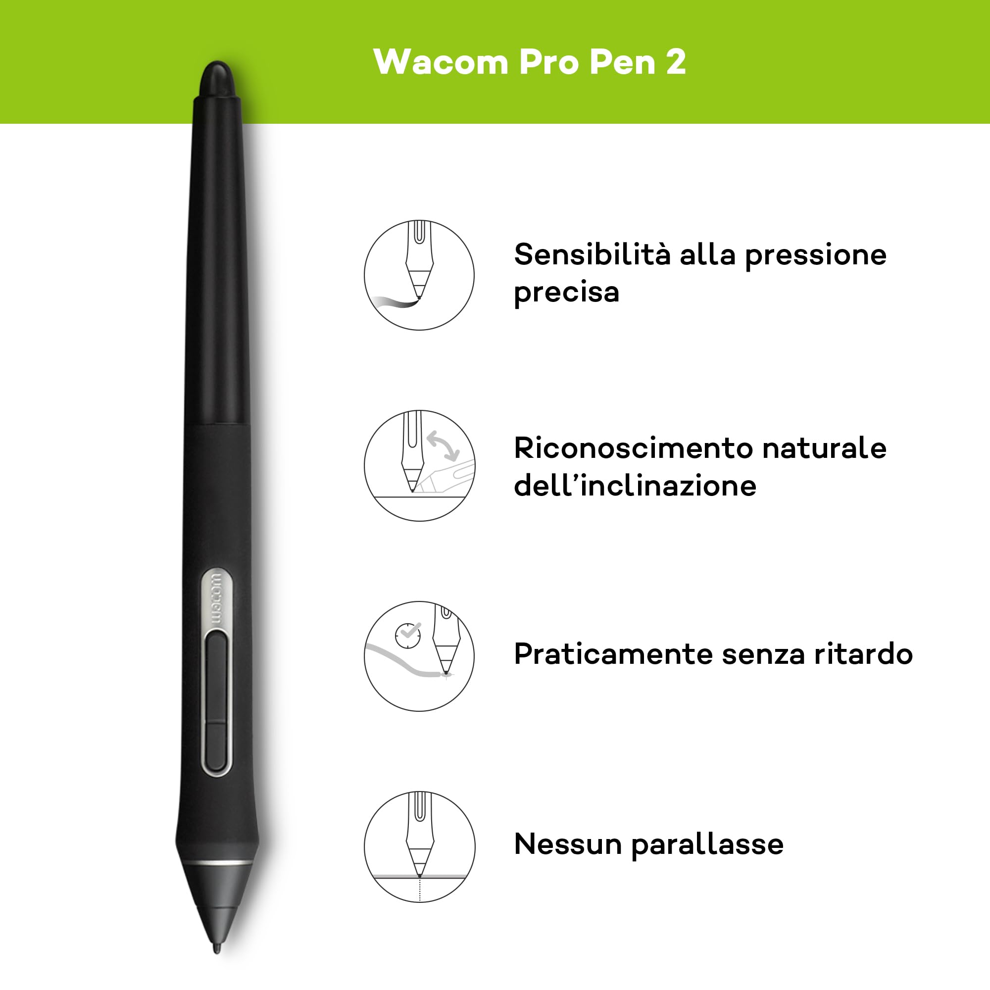Wacom Cintiq Pro 24 Display Interattivo e Penna Wacom Pen Pro 2; Tavoletta Grafica con Schermo LCD 24" per Disegno Digitale; Fino a 4K UHD; Compatibile con Windows & OS X; Nero