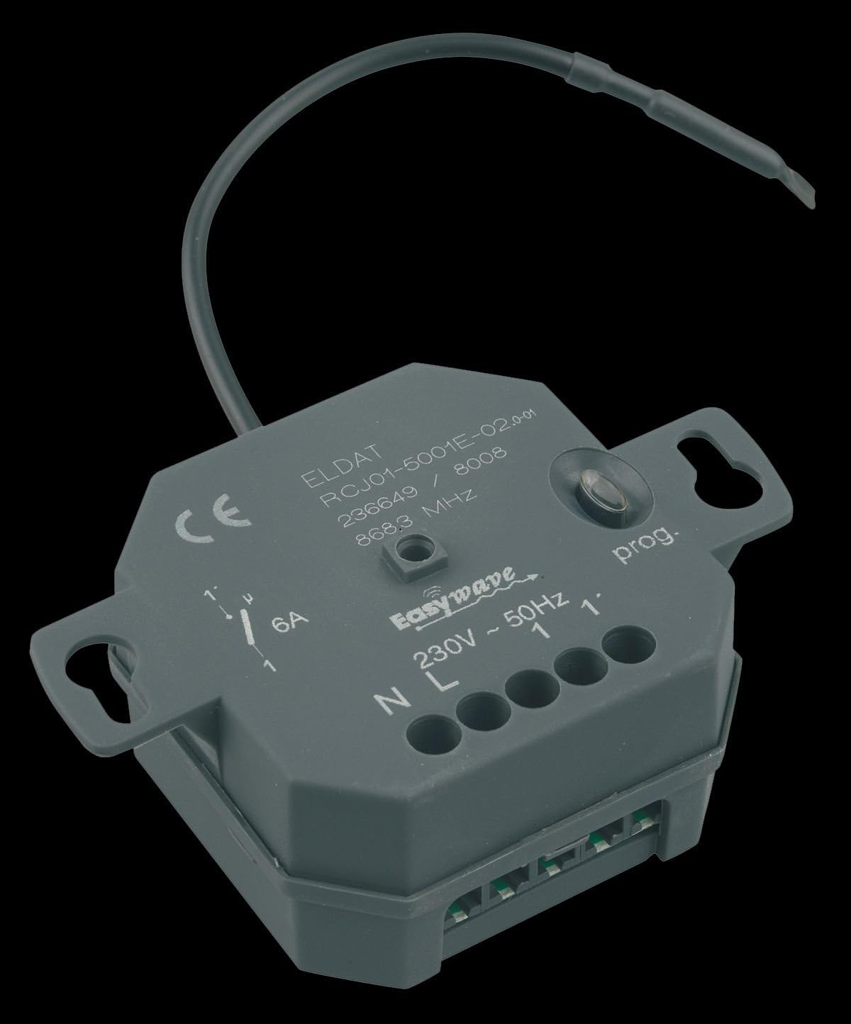 Easywave RCJ015001E02 Flush-Mounted Receiver RCJ01 Potential 230 V Black