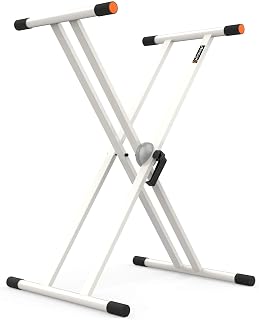Audibax Onyx 130 Plus Blanco Soporte Tijera Premium Profesional Teclado (Yamaha, Casio, Roland, Korg)