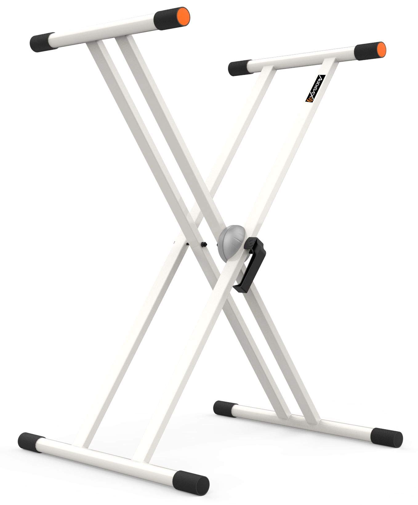 Audibax Onyx 130 Plus White Toetsenbordhouder voor elektronisch muziektoetsenbord, Easy Lock kogelgewricht, max. 65 kg