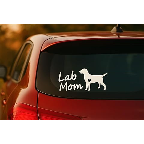 BSD Lab Mom Labrador Dog Breed Decal Sticker Cars SUV Truck Laptop 7.5 Inches Approx. White