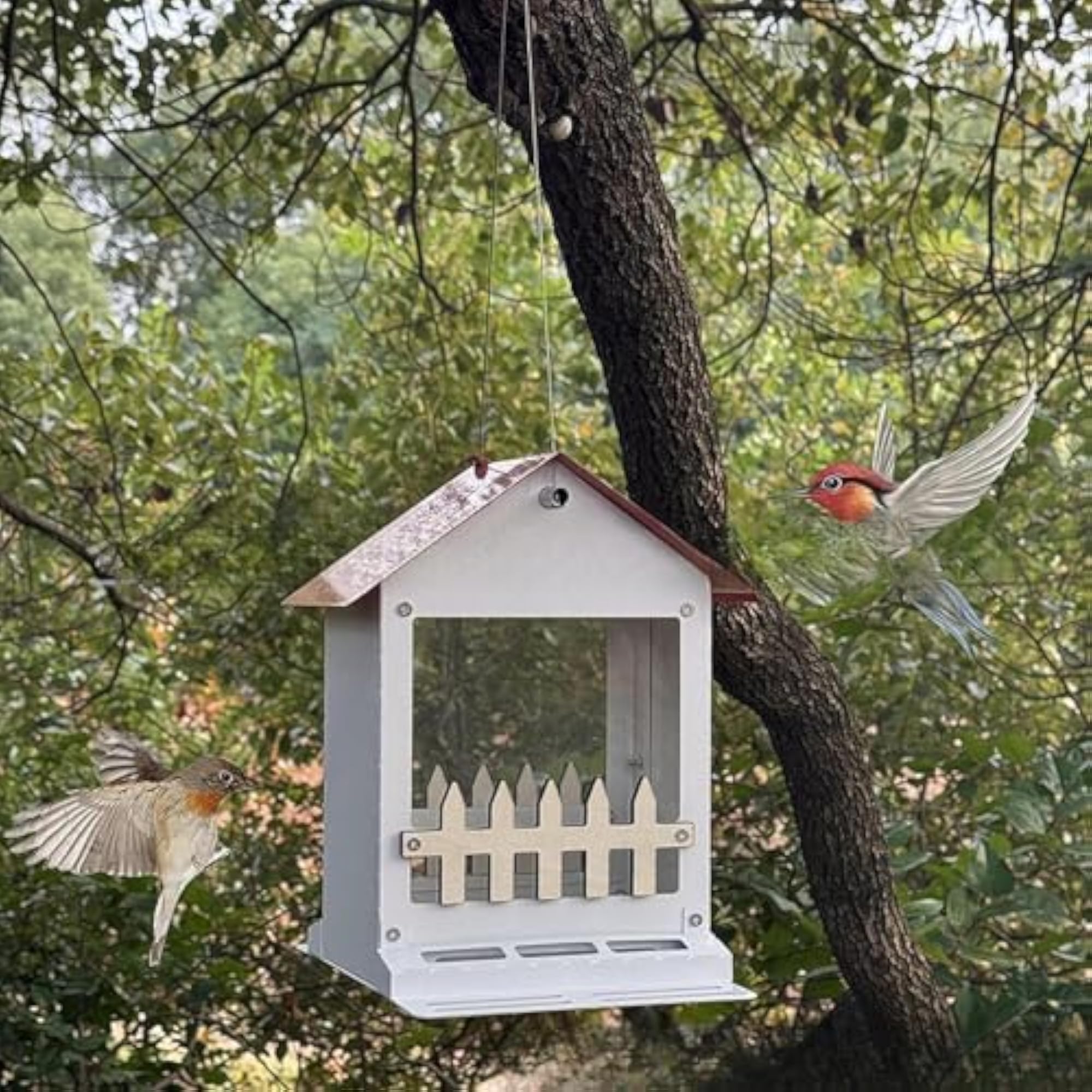 Bird Feeder with Roof Automatic Hummingbird Feeder