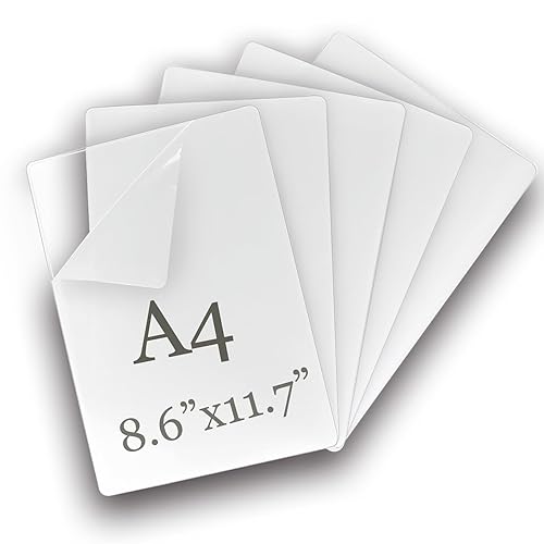 Paquete de 5 hojas de acrílico transparente de 0.079 in de grosor  8.6 x 11.7 pulgadas (tamaño A4) hoja de plástico transparente, para letreros,