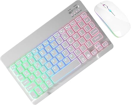 Lighted Keyboard and Mouse - LED Light Keyboard, Wireless Backlit Keyboard and Mouse | RGB Backlit Mouse, 7 Color Backlit Keyboard and Mouse